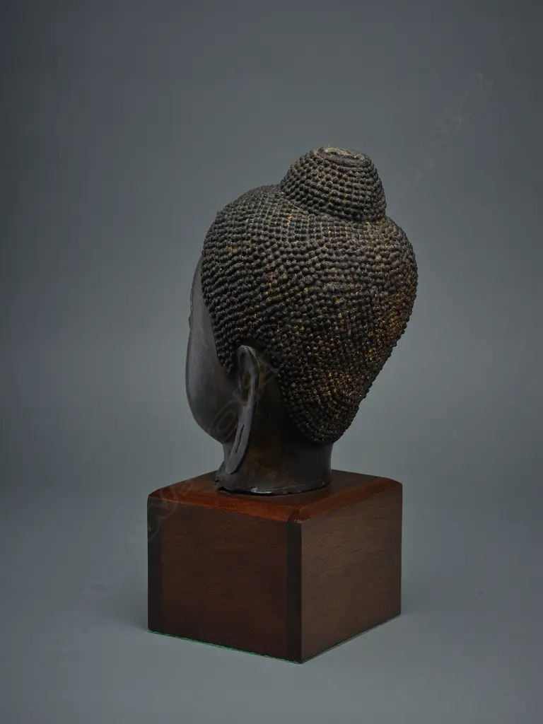 A bronze Buddha head fragment – Thailand, Image 1++